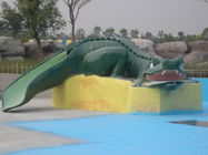 Sân chơi trẻ em nhỏ vui tươi xanh sợi thủy tinh cá sấu slide