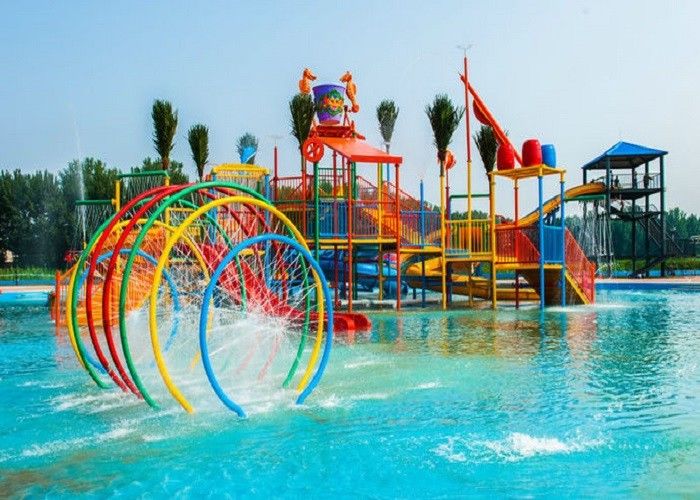Thiết bị sân chơi trẻ em bể bơi nước cho công viên Splash chống tia cực tím