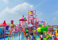 Candy Style Fiberglass Aqua Playground Park dành cho gia đình tương tác dành cho thanh thiếu niên